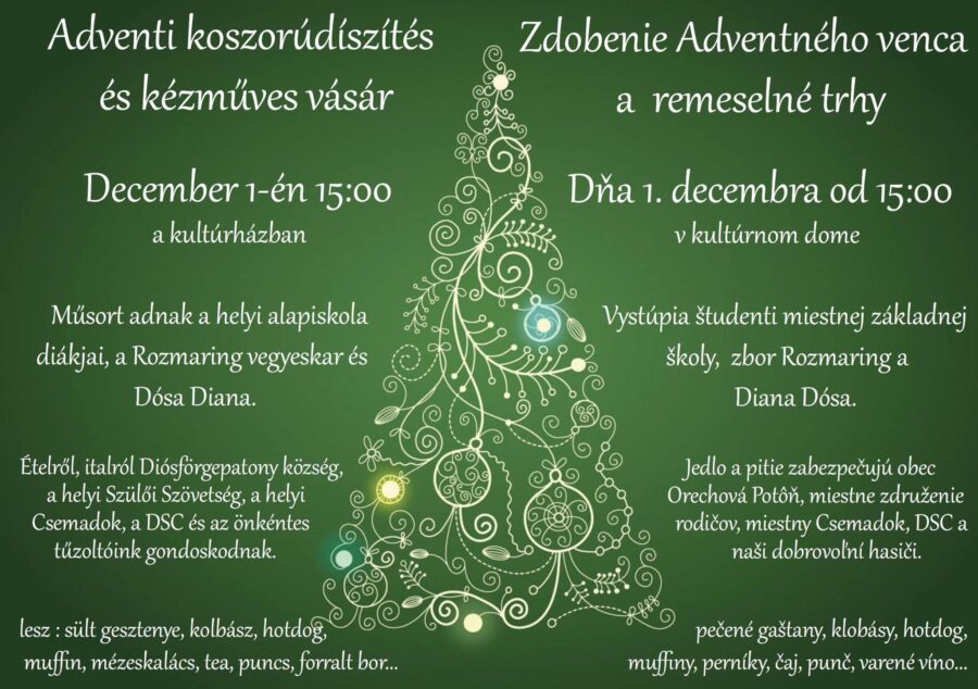 Zdobenie adventného venca a remeselné trhy