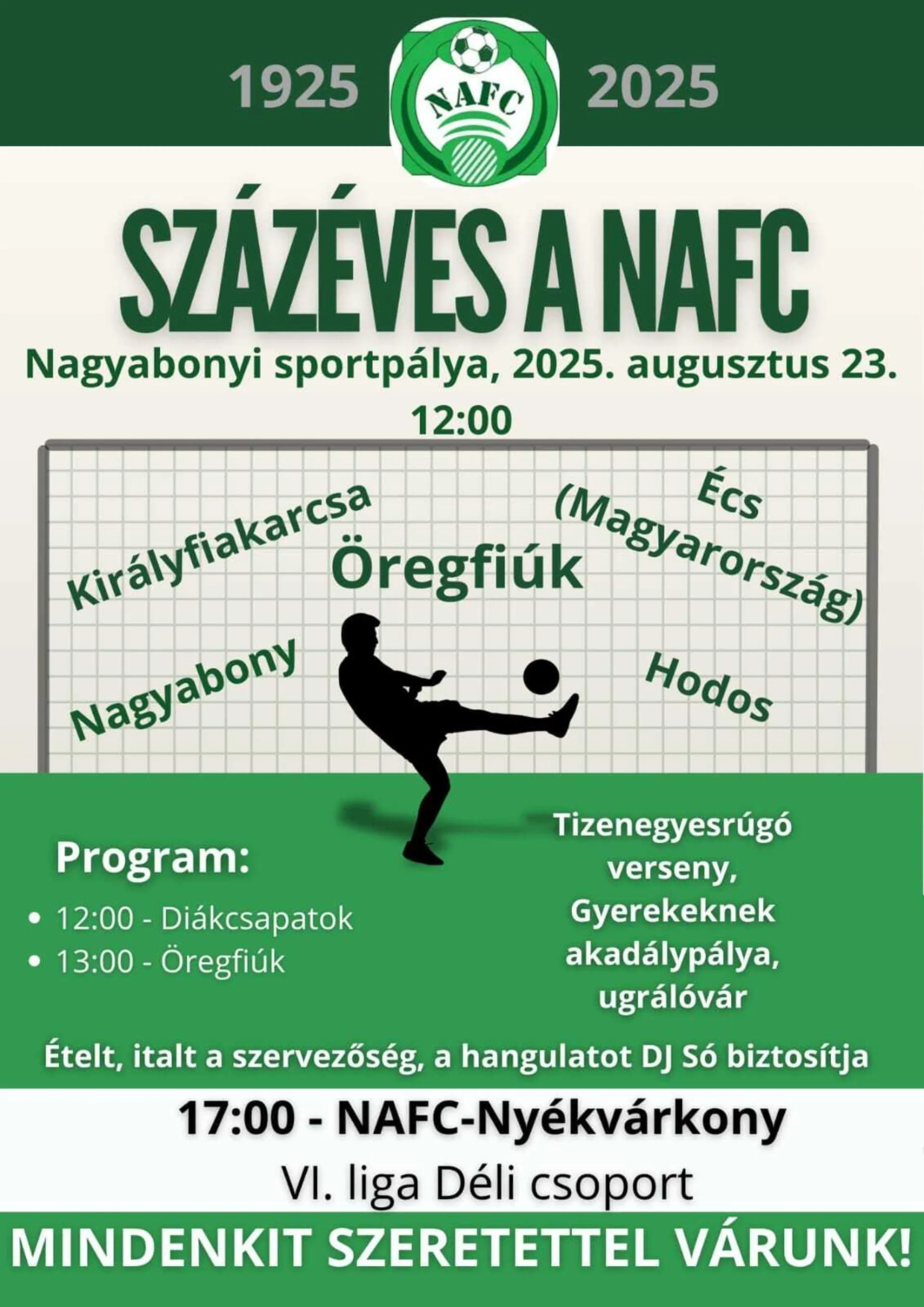 Futbalové podujatie - "Százéves a NAFC"