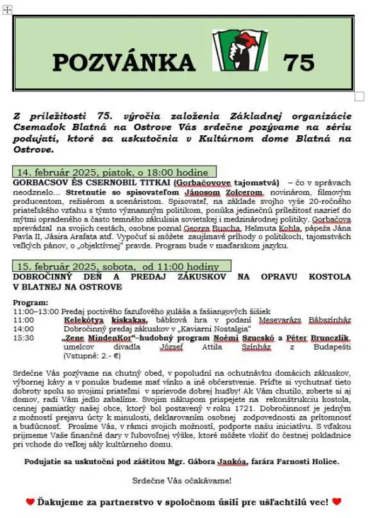 75. výročie založenia Csemadoku