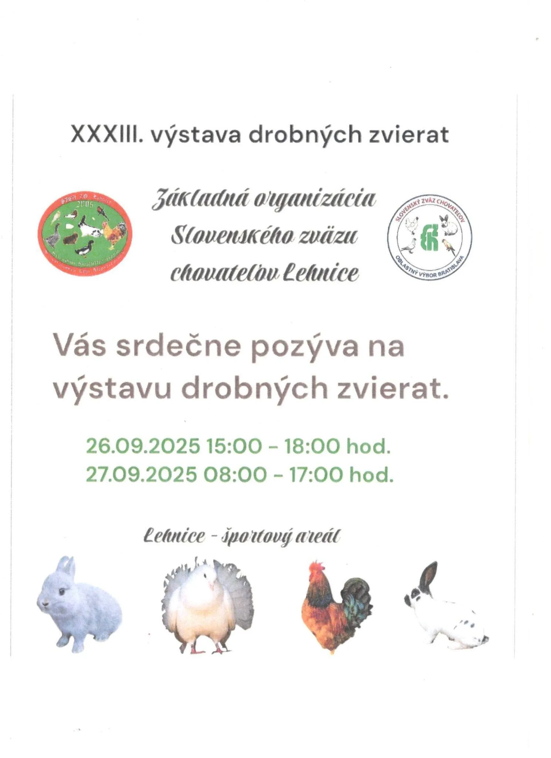 XXXIII. Výstava drobných zvierat