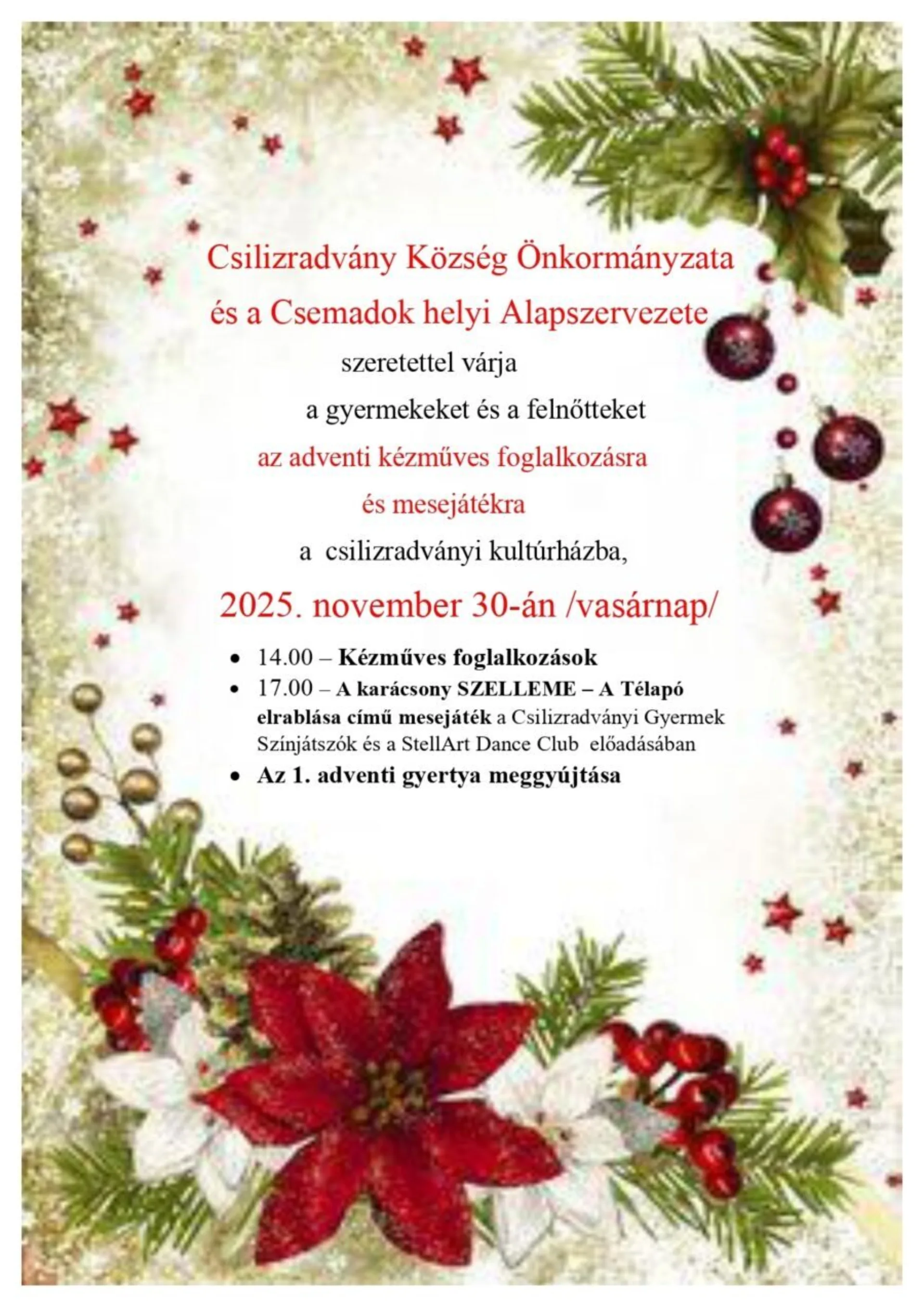 Adventné dielničky a detské rozprávkové divadielko