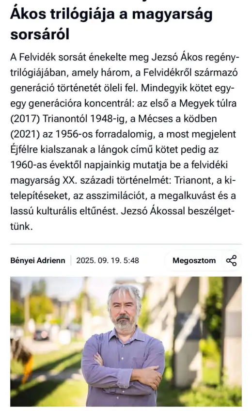 Beseda so spisovateľom - Ákos Jezsó