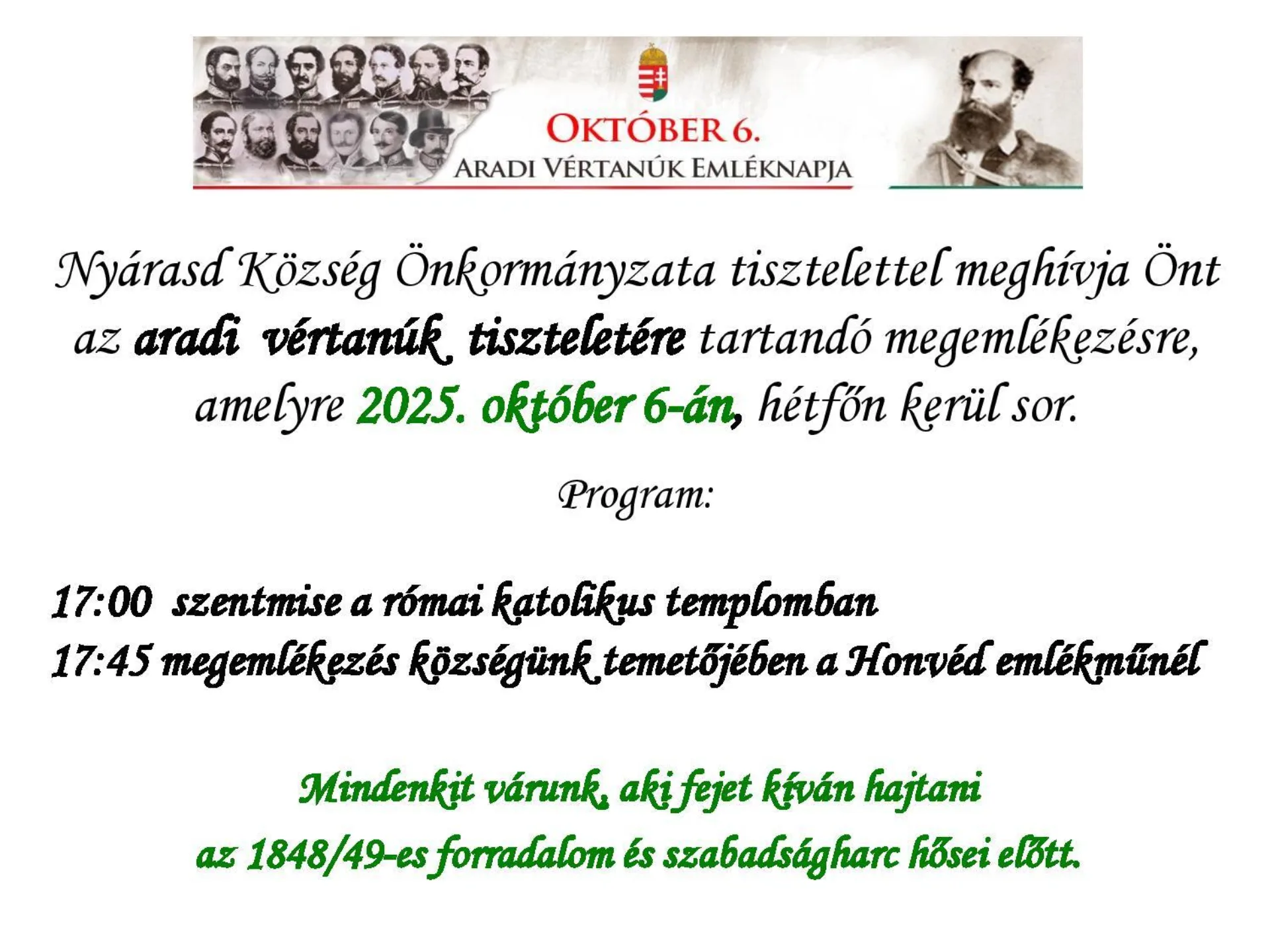 Pamätný deň Aradských mučeníkov-Topoľníky