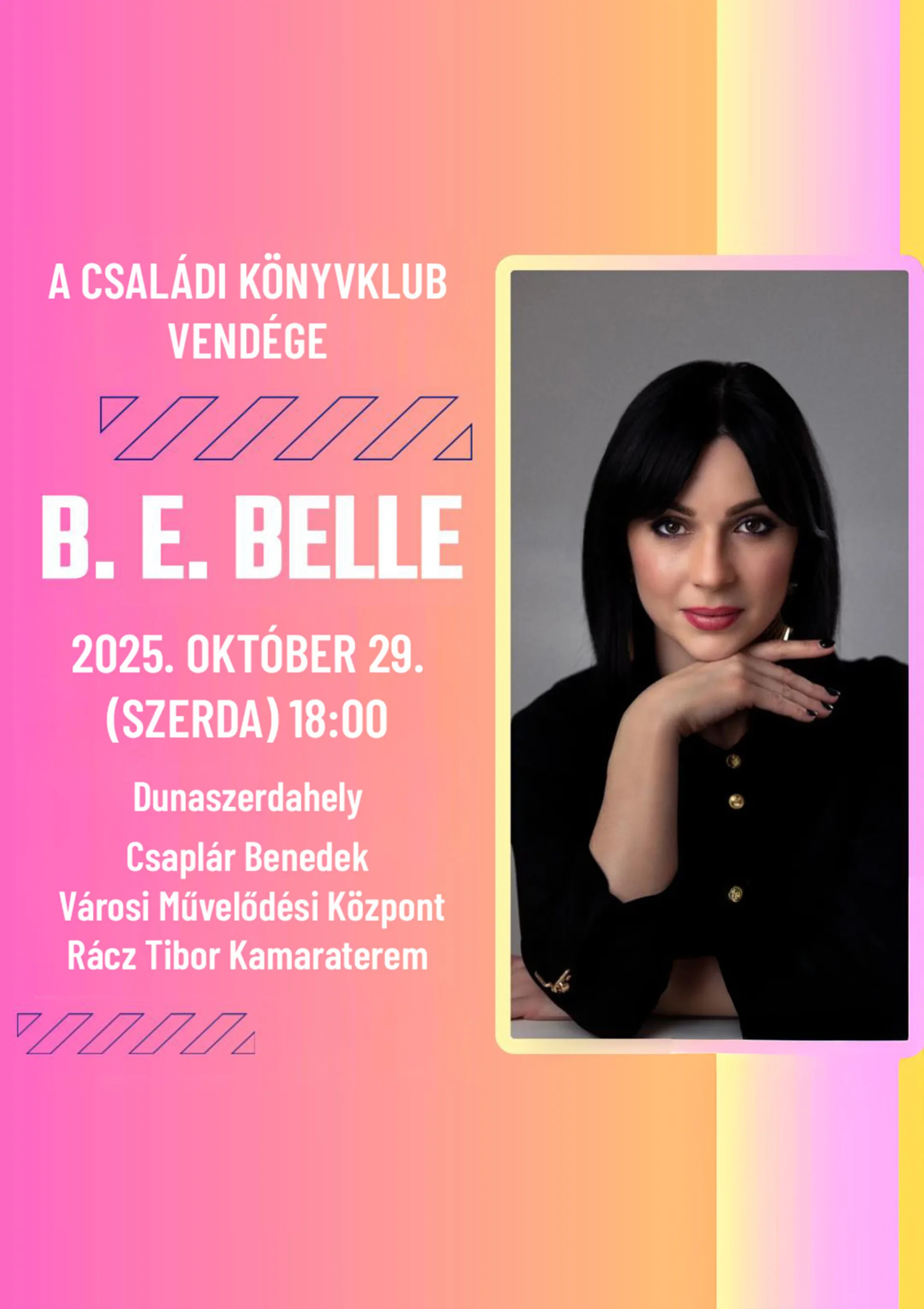 Író-olvasó találkozó: B. E. Belle bestsellerszerzővel