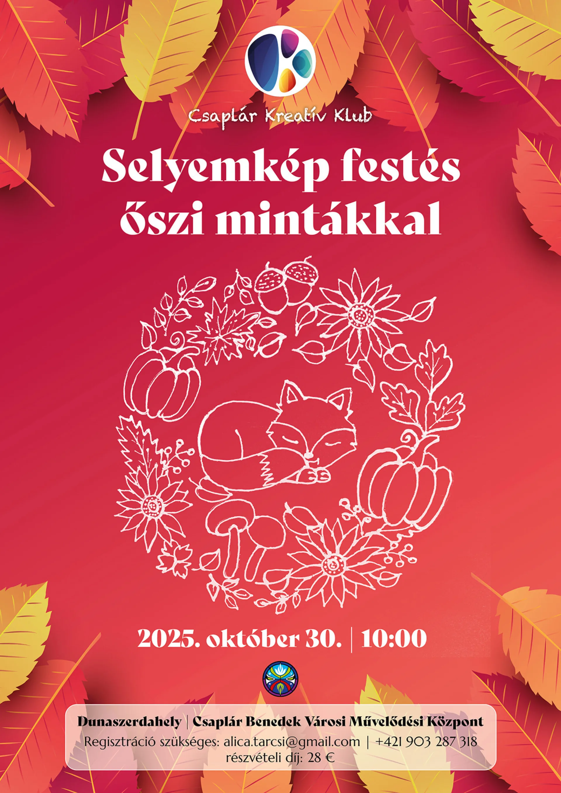 Csaplár Kreatív Klub: Selyemkép festés őszi mintákkal