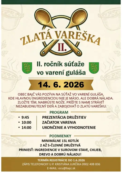 II. Ročník súťaže vo varení guláša-Zlatá vareška