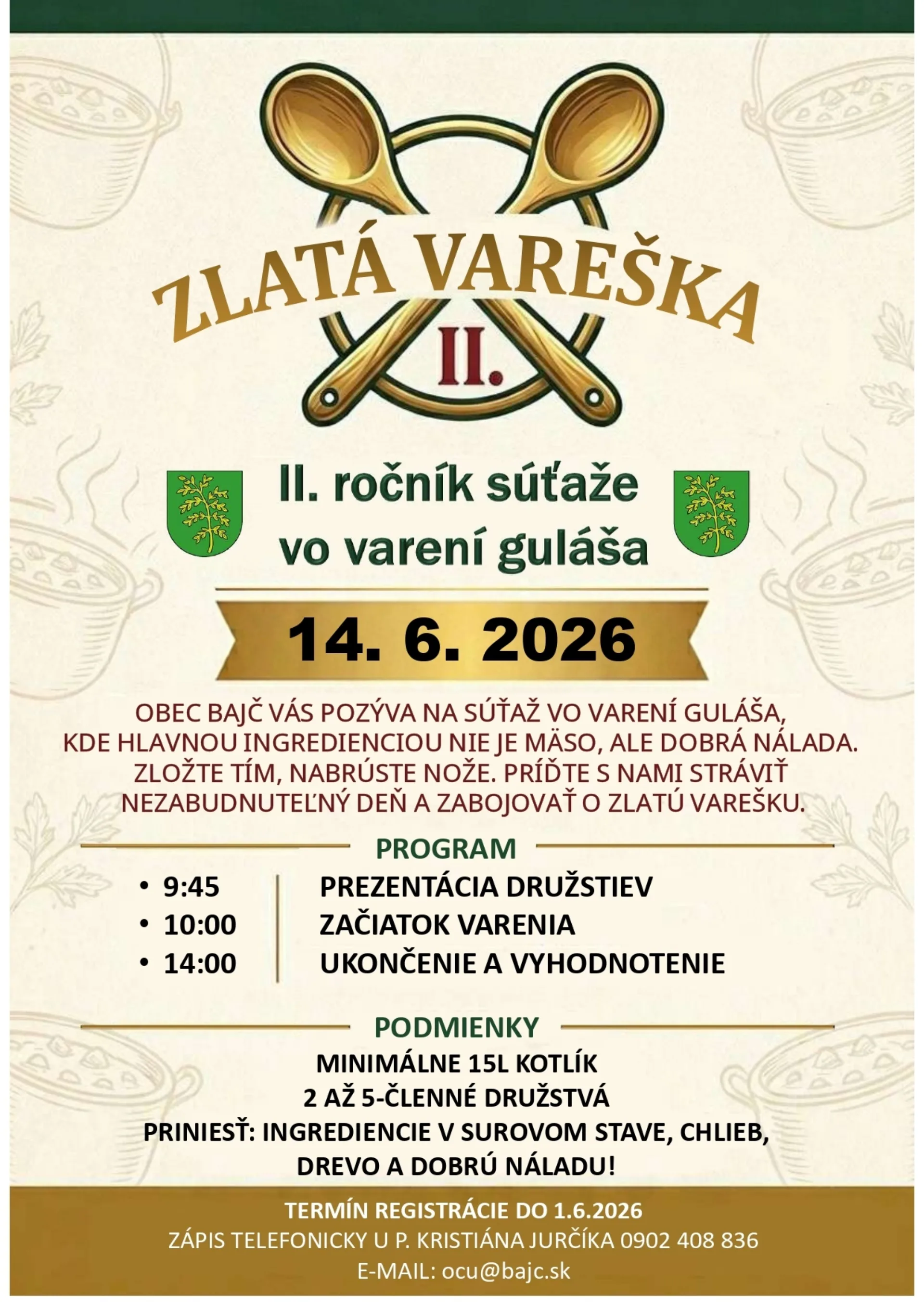 II. Ročník súťaže vo varení guláša-Zlatá vareška