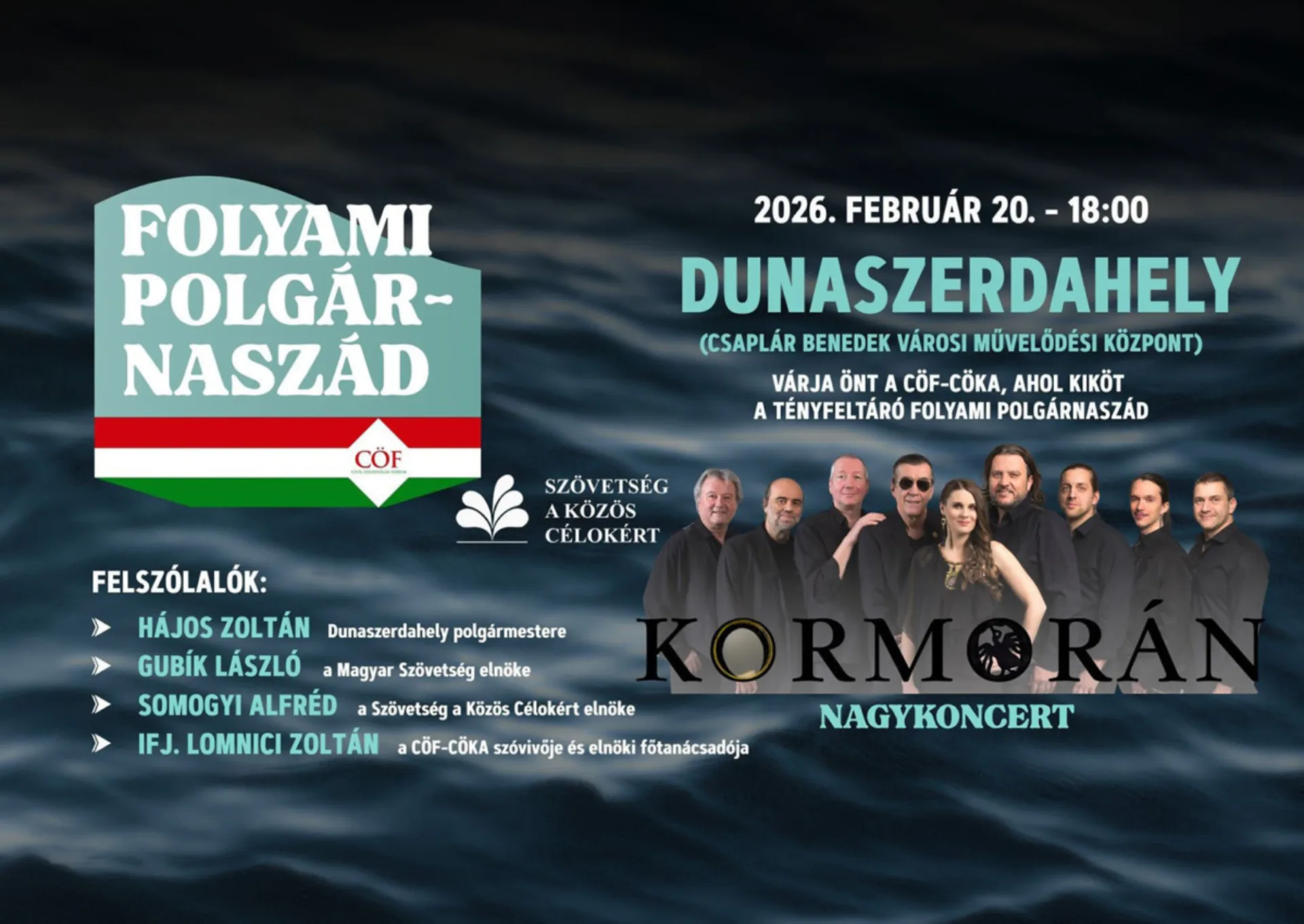 Folyami Polgárnaszád – koncert skupiny KORMORÁN