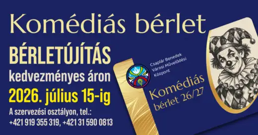 KOMÉDIÁS bérletújítás a 2026/27-es színházi évadra