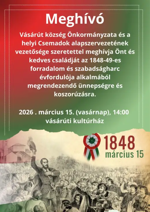 Spomienkové podujatie pri príležitosti maďarského národného sviatku.