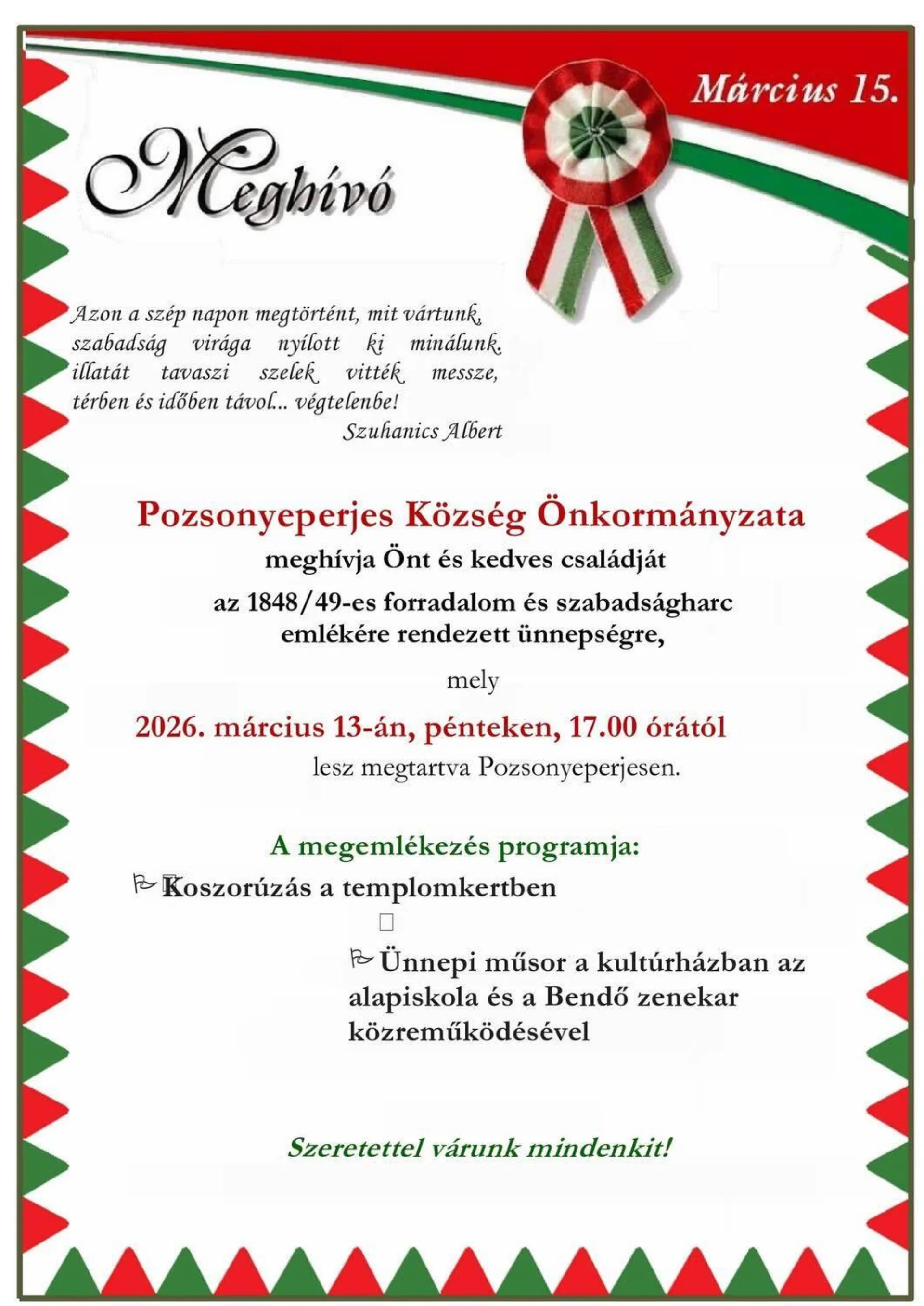 Spomienkové podujatie – 15. marec