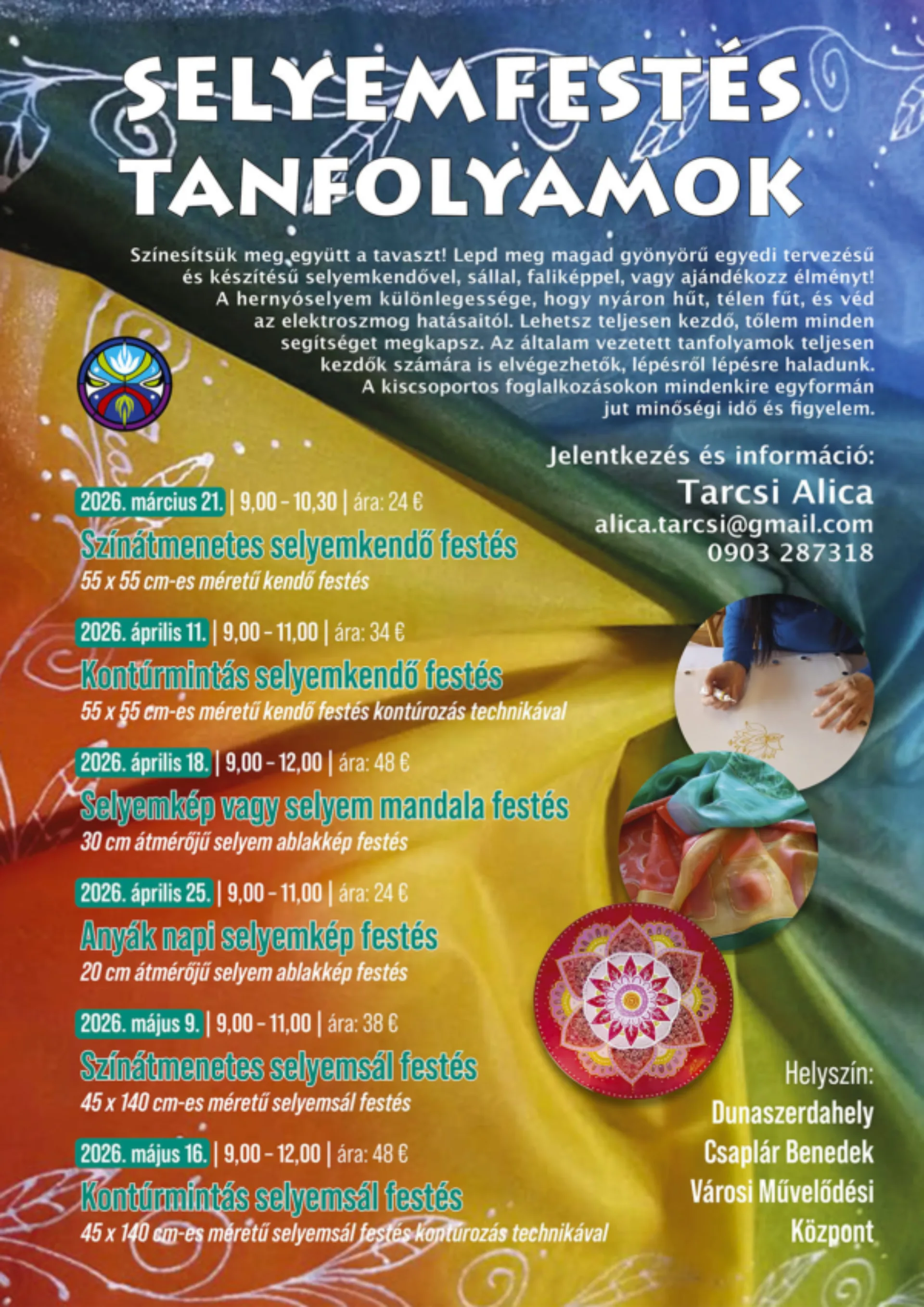 Kurz maľovania na hodváb | Maľovanie na hodvábne šatky s kontúrovými vzormi