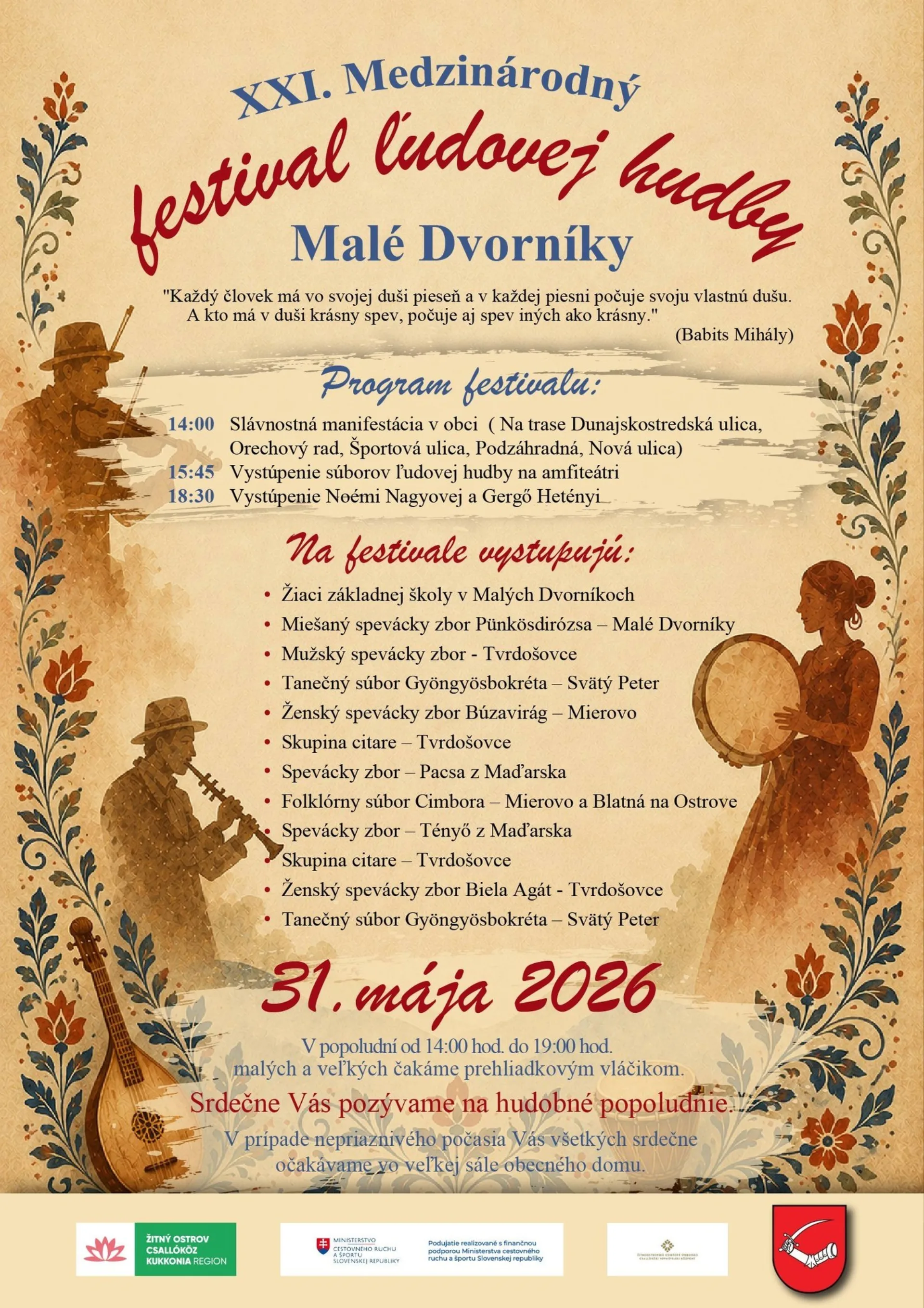 XXI. Medzinárodný festival ľudovej hudby / Hody